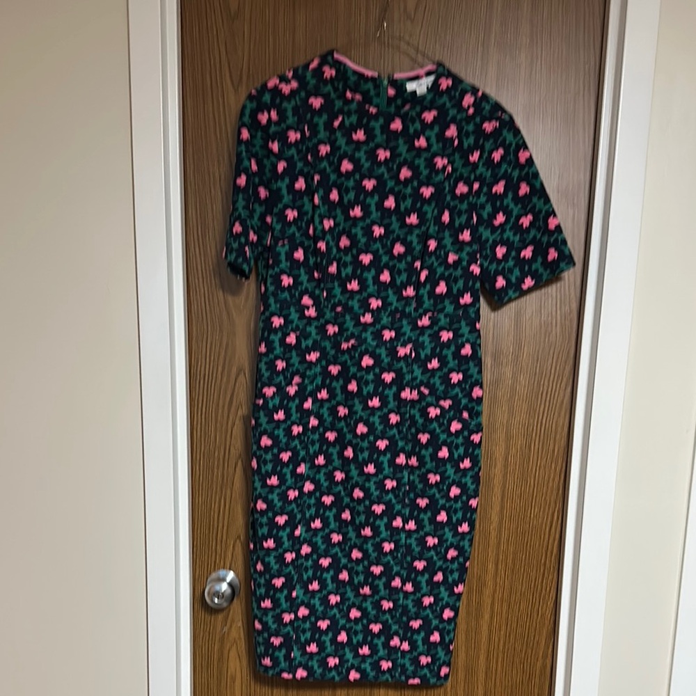 Boden Pink and Orange Sheath Midi Dress